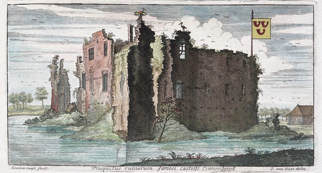Kasteel Cranendonck verwoest door de Fransen in 1673
